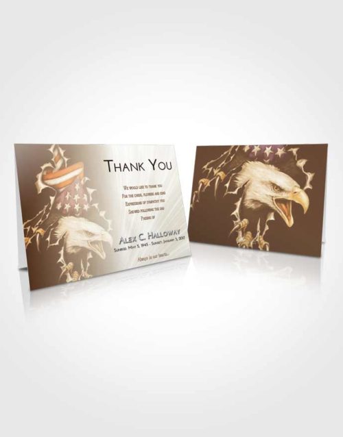 Funeral Thank You Card Template Golden Peach American Motorcycle