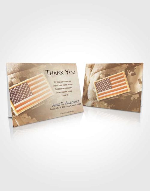 Funeral Thank You Card Template Golden Peach Army Days