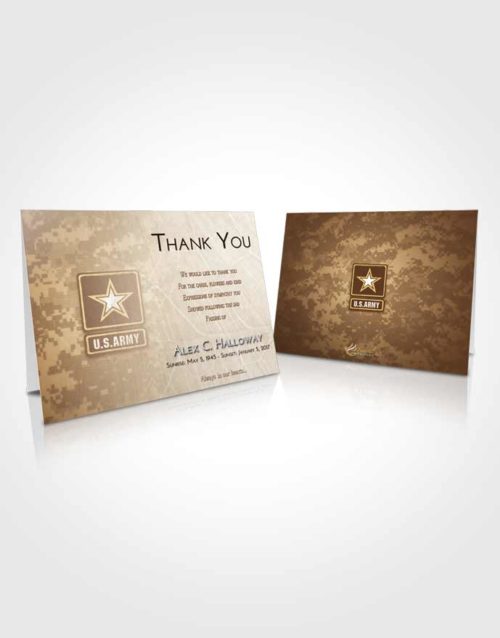 Funeral Thank You Card Template Golden Peach Army Duty