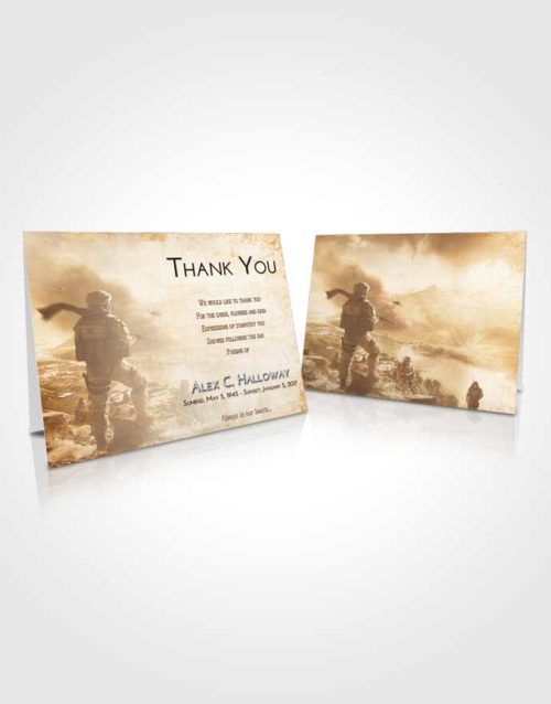 Funeral Thank You Card Template Golden Peach Army Life