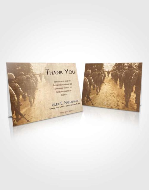 Funeral Thank You Card Template Golden Peach Army March