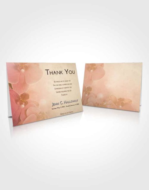 Funeral Thank You Card Template Golden Peach Floral Love