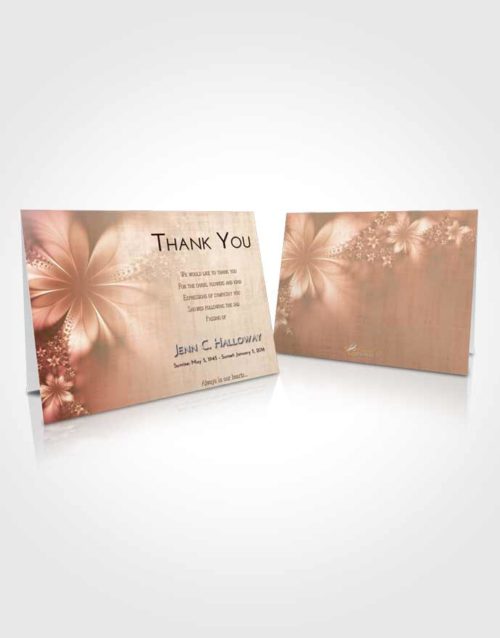 Funeral Thank You Card Template Golden Peach Floral Lust