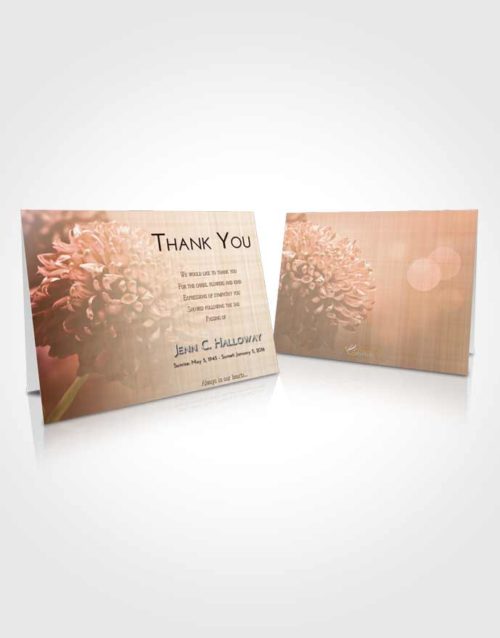 Funeral Thank You Card Template Golden Peach Floral Morning
