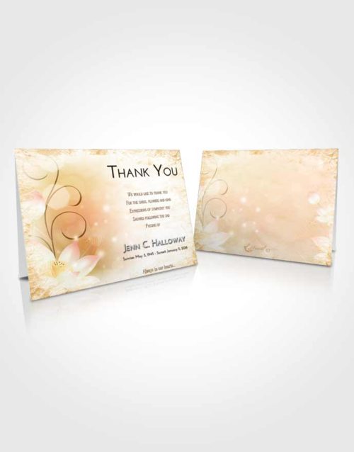 Funeral Thank You Card Template Golden Peach Floral Peace