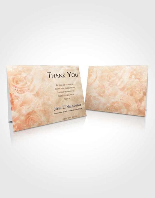 Funeral Thank You Card Template Golden Peach Floral Relaxation