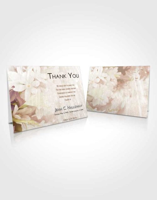 Funeral Thank You Card Template Golden Peach Floral Serenity