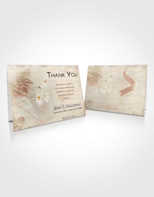 Funeral Thank You Card Template Golden Peach Floral Style