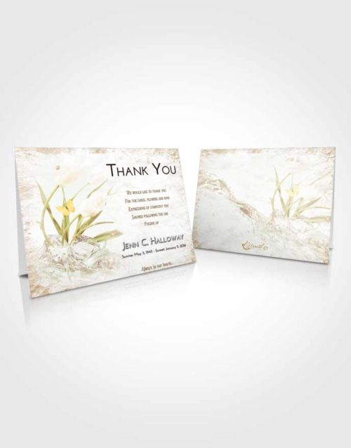 Funeral Thank You Card Template Golden Peach Floral Wave
