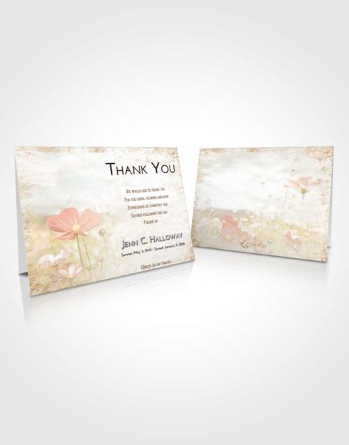 Funeral Thank You Card Template Golden Peach Floral Whispers