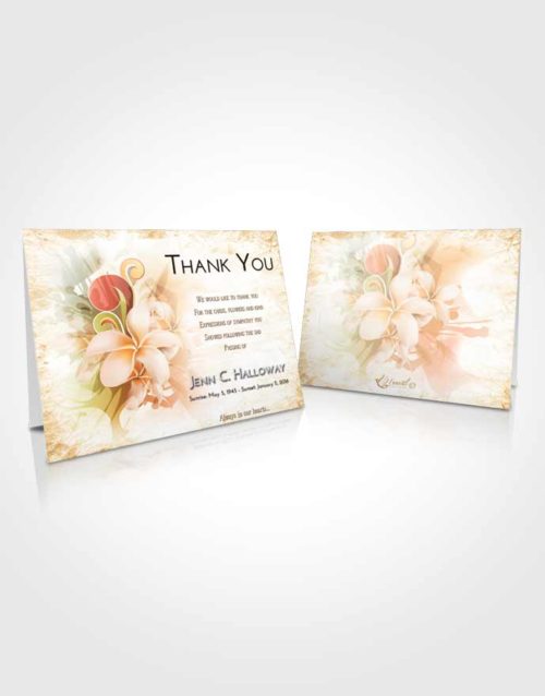 Funeral Thank You Card Template Golden Peach Floral Wish