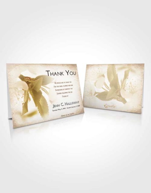 Funeral Thank You Card Template Golden Peach Flower of the Plume
