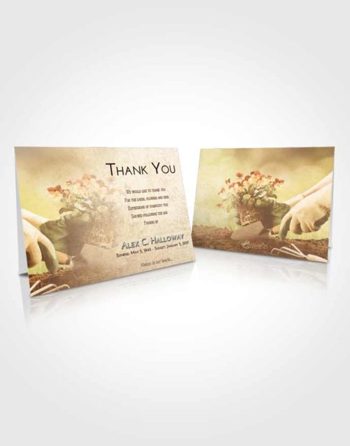 Funeral Thank You Card Template Golden Peach Gardening Passion