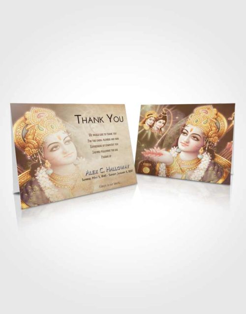 Funeral Thank You Card Template Golden Peach Hindu Majesty