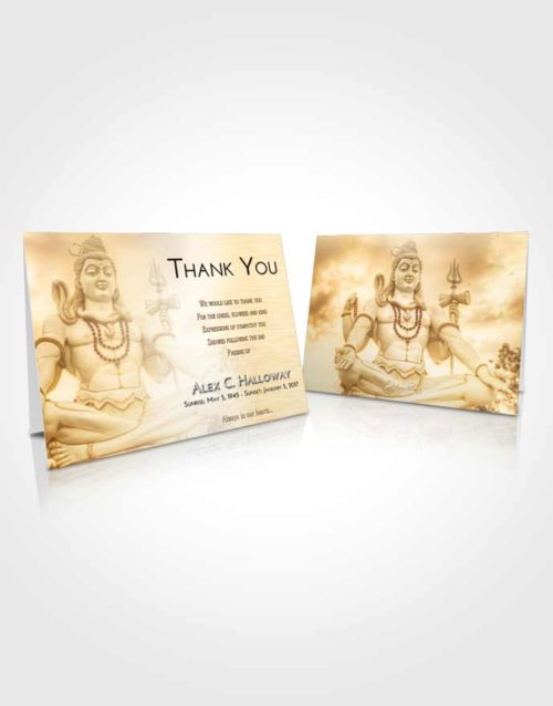 Funeral Thank You Card Template Golden Peach Hindu Mystery