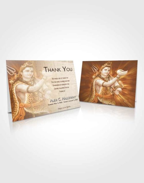 Funeral Thank You Card Template Golden Peach Lord Shiva Excellence