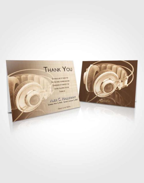 Funeral Thank You Card Template Golden Peach Music Alley