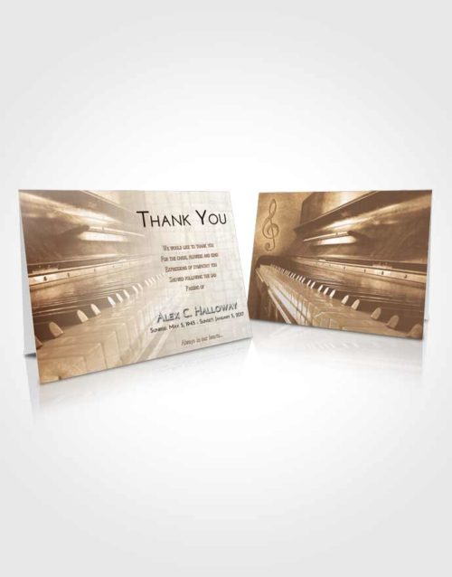Funeral Thank You Card Template Golden Peach Piano Passion