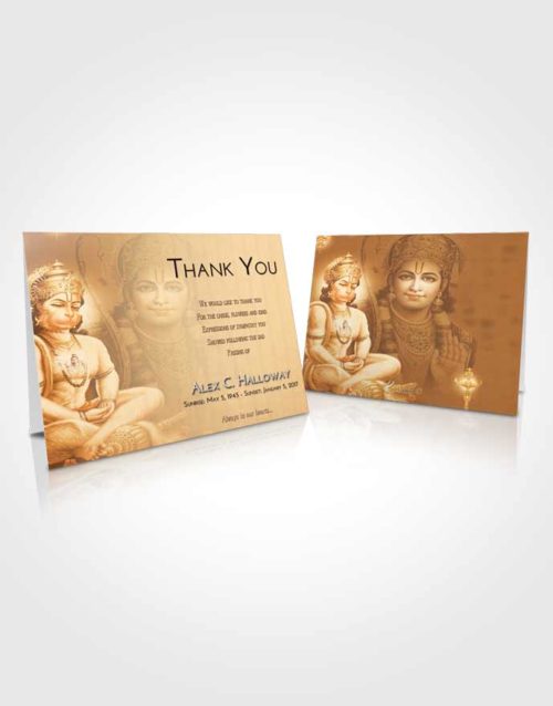 Funeral Thank You Card Template Golden Peach Ram Bhakth Hanuman