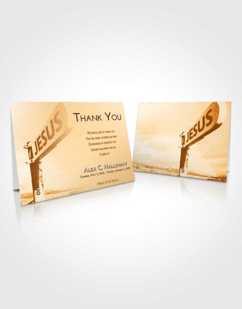 Funeral Thank You Card Template Golden Peach Road to Jesus