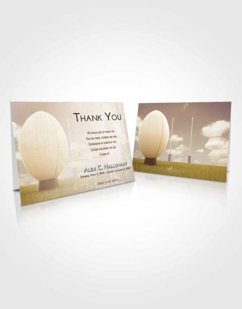 Funeral Thank You Card Template Golden Peach Rugby Honor