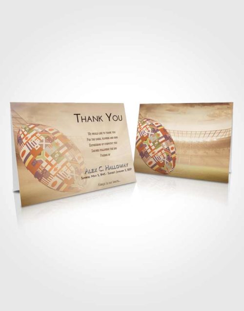 Funeral Thank You Card Template Golden Peach Rugby Passion