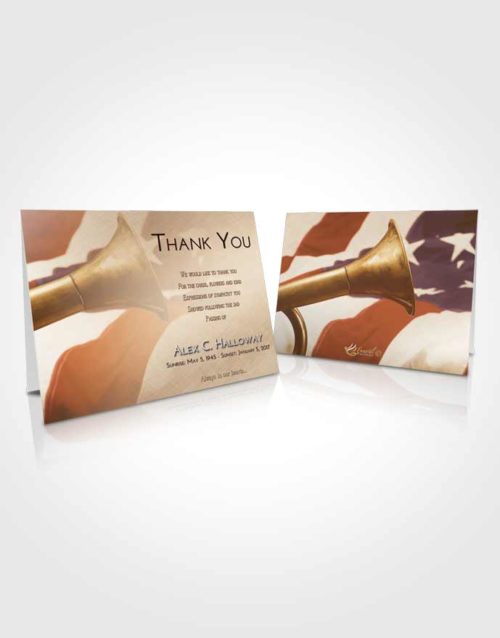 Funeral Thank You Card Template Golden Peach Service Honor