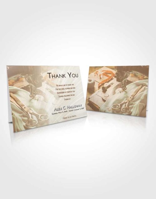 Funeral Thank You Card Template Golden Peach Sewing Love