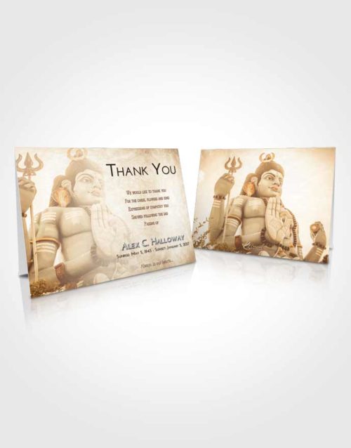 Funeral Thank You Card Template Golden Peach Shiva Divinity