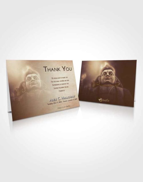 Funeral Thank You Card Template Golden Peach Shiva Surprise