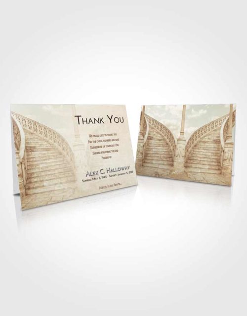Funeral Thank You Card Template Golden Peach Stairway of Love