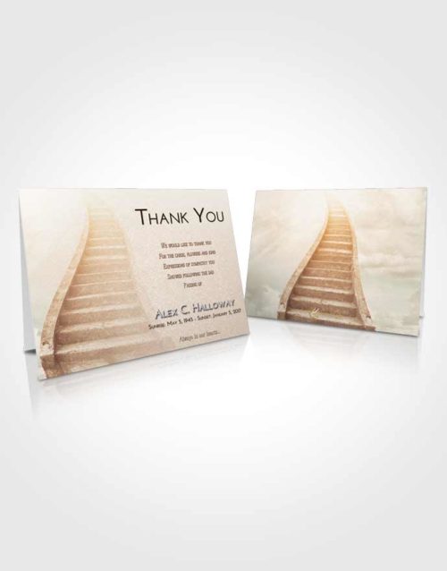 Funeral Thank You Card Template Golden Peach Stairway to Bliss