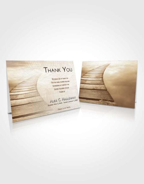 Funeral Thank You Card Template Golden Peach Stairway to Life