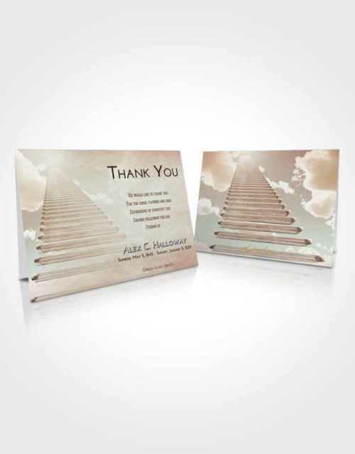 Funeral Thank You Card Template Golden Peach Steps to Heaven