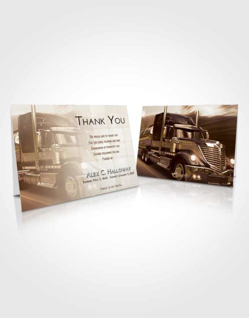 Funeral Thank You Card Template Golden Peach Trucker Life