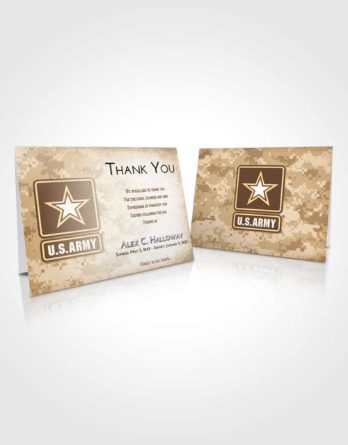Funeral Thank You Card Template Golden Peach United States Army