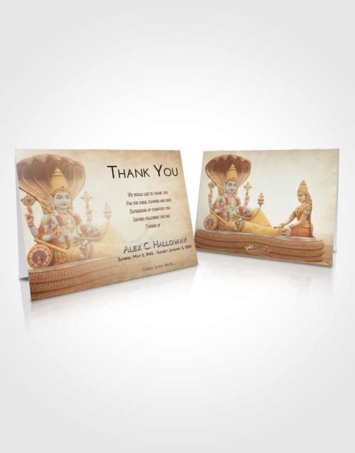 Funeral Thank You Card Template Golden Peach Vishnu Desire