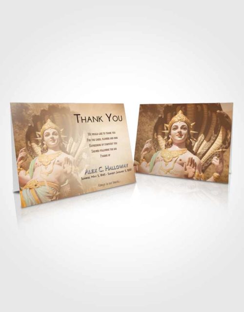 Funeral Thank You Card Template Golden Peach Vishnu Mystery