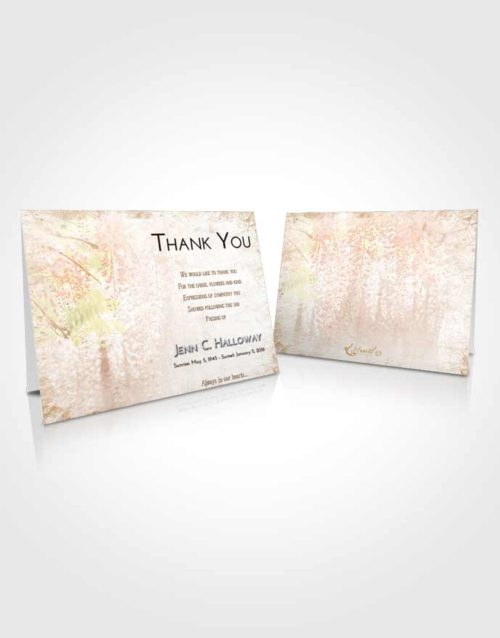 Funeral Thank You Card Template Golden Peach Whispering Flowers
