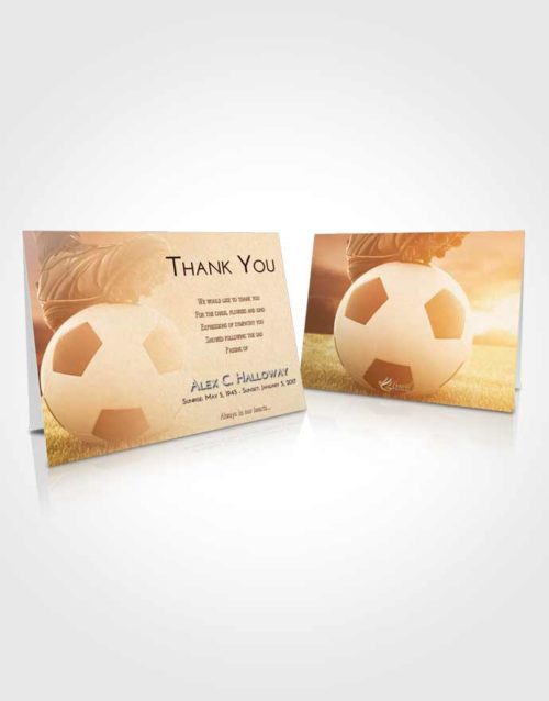 Funeral Thank You Card Template Golden Soccer Cleats