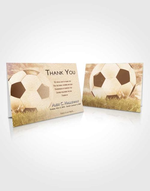 Funeral Thank You Card Template Golden Soccer Dreams