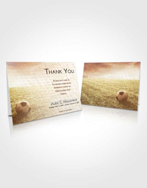 Funeral Thank You Card Template Golden Soccer Journey