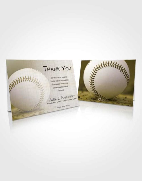 Funeral Thank You Card Template Harmony Baseball Victory
