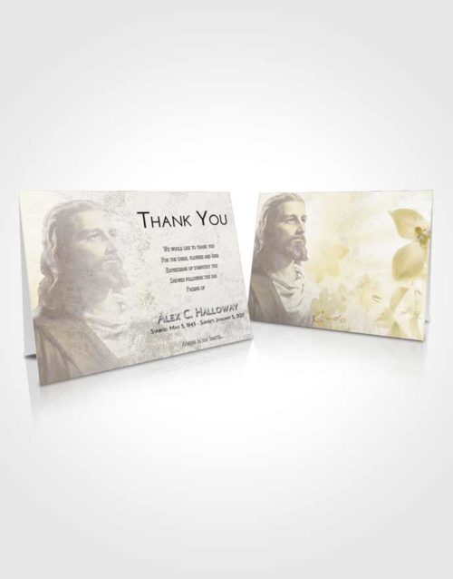 Funeral Thank You Card Template Harmony Gaze of Jesus