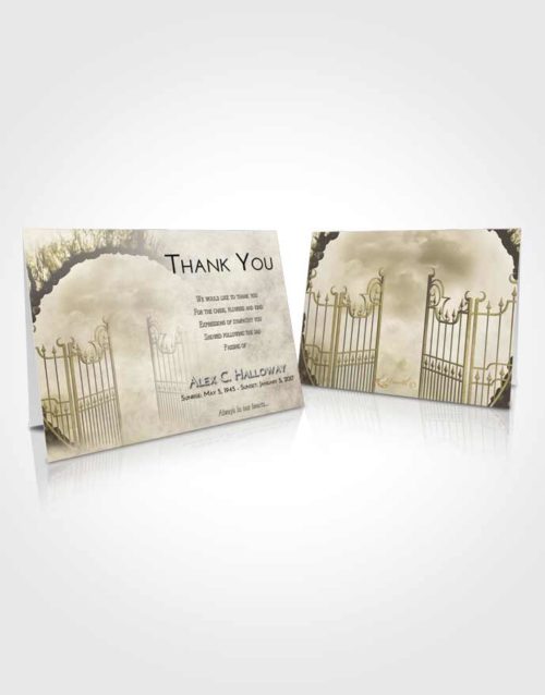 Funeral Thank You Card Template Harmony Mystical Gates of Heaven