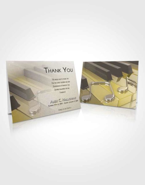 Funeral Thank You Card Template Harmony Piano Keys
