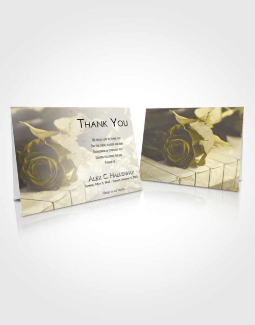 Funeral Thank You Card Template Harmony Piano Rose