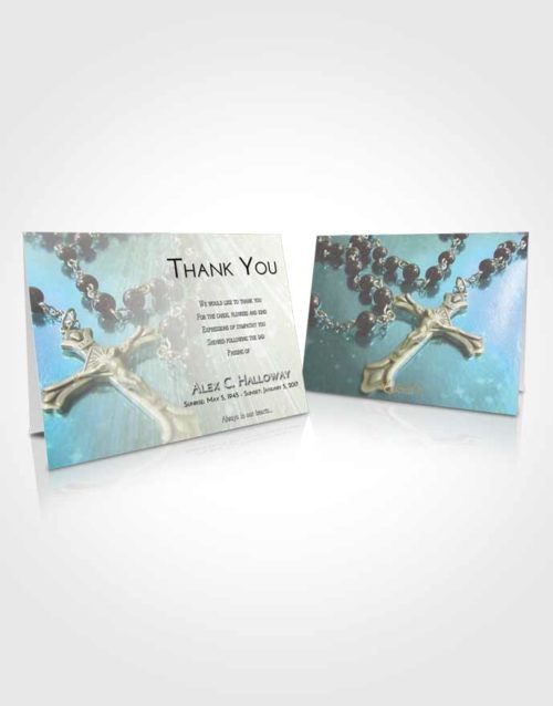 Funeral Thank You Card Template Lavender Beauty Rosary Faith