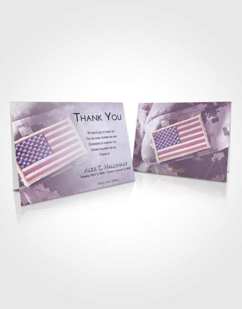 Funeral Thank You Card Template Lavender Sunrise Army Days