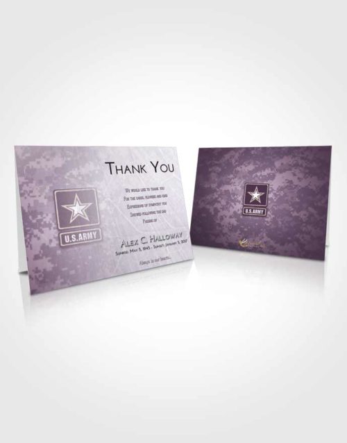 Funeral Thank You Card Template Lavender Sunrise Army Duty